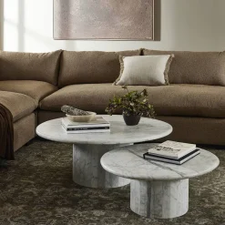 West Elm Kadian Calacatta Marble Nesting Coffee Table (–)
