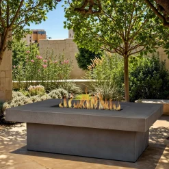 West Elm Kael Concrete Rectangle Outdoor Fire Pit with Hidden Propane Tank (60")