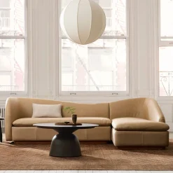 West Elm Kaufman Leather 2-Piece Chaise Sectional (105.5")