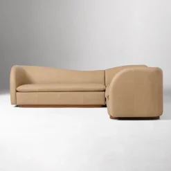 West Elm Kaufman Leather 3-Piece L-Shaped Sectional (105.5")