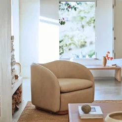 West Elm Kaufman Swivel Leather Chair