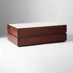 West Elm Keegan Solid Wood & Marble Storage Coffee Table (46")