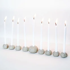 West Elm Keraclay Stoneware Menorah Set