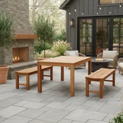 West Elm Kingsport Teak Outdoor Dining Bench