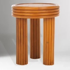 West Elm Kochi Rattan Round Accent Table (21")