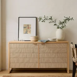 West Elm Kody Wood & Paper Cord Buffet (58")