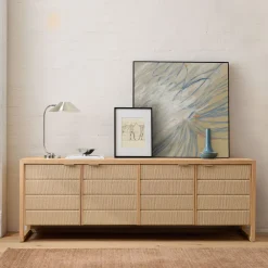 West Elm Kody Wood & Paper Cord Media Console (72")