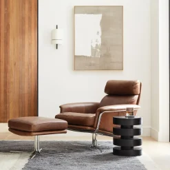 West Elm Kristoff Leather Swivel Chair
