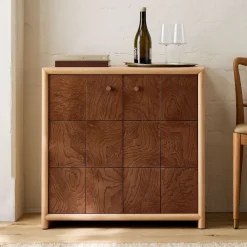 West Elm Kyran Wood & Burl Bar Cabinet (31")