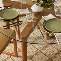 West Elm Larson Round Glass Dining Table (48")