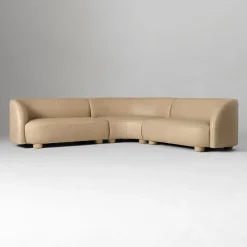 West Elm Laurent Leather 3-Piece L-Shaped Wedge Sectional (111.5")