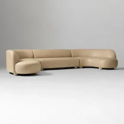 West Elm Laurent Leather 3-Piece U-Shaped Sectional (168.5")