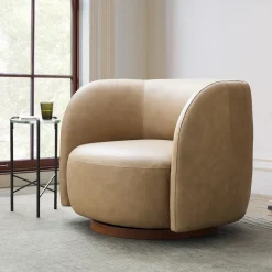 West Elm Laurent Leather Swivel Chair