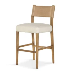 West Elm Leather-Backed Bar & s