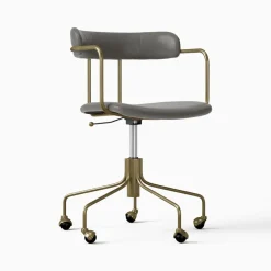 West Elm Lenox Leather Swivel Office Chair