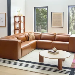 West Elm Leo Motion Reclining Leather 5-Piece L-Shaped Sectional (119")
