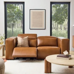 West Elm Leo Motion Reclining Leather Sofa (91"–123")