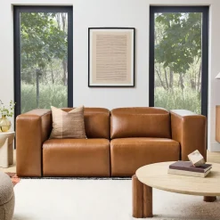 West Elm Leo Motion Reclining Leather Sofa (91"–123")