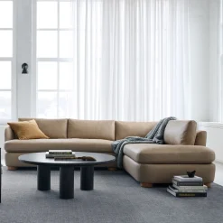 West Elm Leroy Leather 2-Piece Bumper Chaise Sectional (110.5")