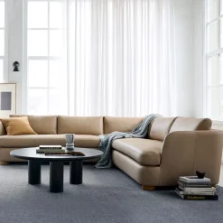 West Elm Leroy Leather 3-Piece L-Shaped Sectional (110.5")