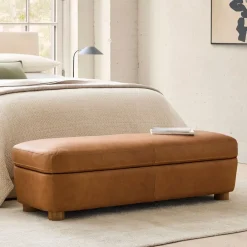 West Elm Leroy Leather Storage Bench