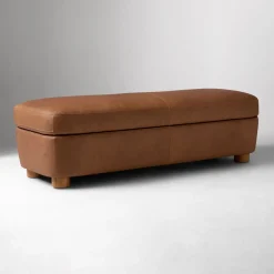 West Elm Leroy Leather Storage Bench
