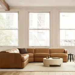West Elm Leroy Motion Reclining Leather 5-Piece L-Shaped Sectional (113")