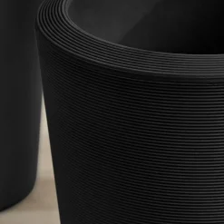 West Elm Lightweight Grooved Round Tapered Indoor/Outdoor Planters