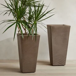 West Elm Lightweight Grooved Tapered Indoor/Outdoor Planters