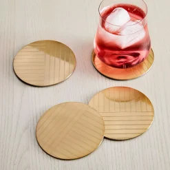 West Elm Linear Brass Coaster Sets