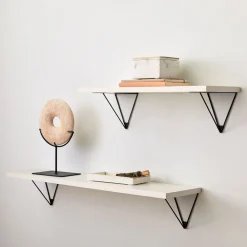 West Elm Linear Lacquer Wall Shelves with Prism Brackets