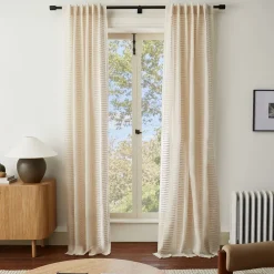 West Elm Linen Cotton Ladder Sheer Curtain