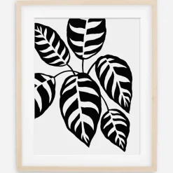 West Elm Living Pattern Framed Print - Calathea Leopardina