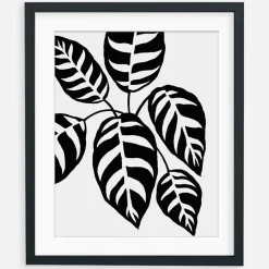 West Elm Living Pattern Framed Print - Calathea Leopardina