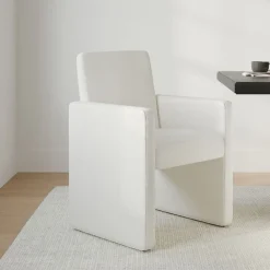 West Elm Lofted Boucle Upholstered Dining Arm Chair