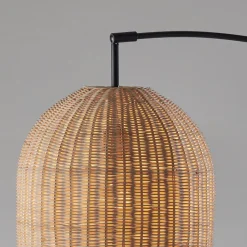 West Elm Louisa Rattan Arc Floor Lamp (80")