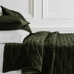 West Elm Lush Velvet Tack Stitch Quilt & Shams