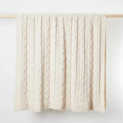 West Elm Made*Here New York Cotton Braided Chunky Cable Throw