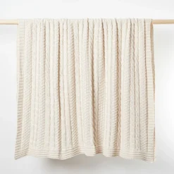 West Elm Made*Here New York Cotton Fisherman Knit Throw