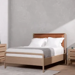 West Elm Magnolia Leather Bed