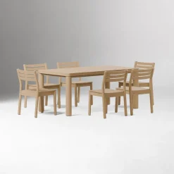 West Elm Mara Vista Outdoor Dining Table (67") & Dining Chairs Set