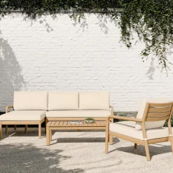 West Elm Mara Vista Outdoor 2-Piece Chaise Sectional (88"), Lounge Chair & Coffee Table (44") Set