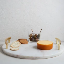 West Elm Marble & Brass Round Charcuterie Board