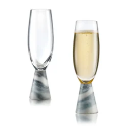 West Elm Marble & Glass Champagne Flutes (Set of 2)