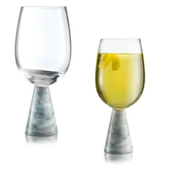 West Elm Marble & Glass Wine Glasses (Set of 2)