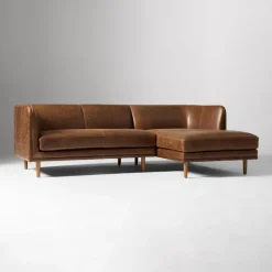 West Elm Marcel Leather 2-Piece Chaise Sectional (95"–105")