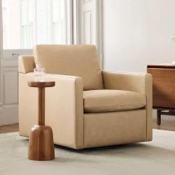 West Elm Marin Leather Swivel Chair