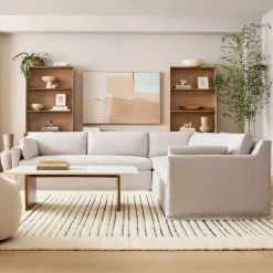 West Elm Marin Skirted Slipcover 3-Piece L-Shaped Sectional (114")