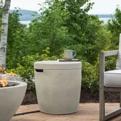West Elm Maryam Concrete Round Propane Tank Cover (20")