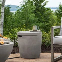 West Elm Maryam Concrete Round Propane Tank Cover (20")